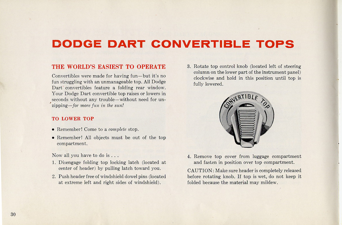 1960 Dodge Dart Owners Manual Page 47